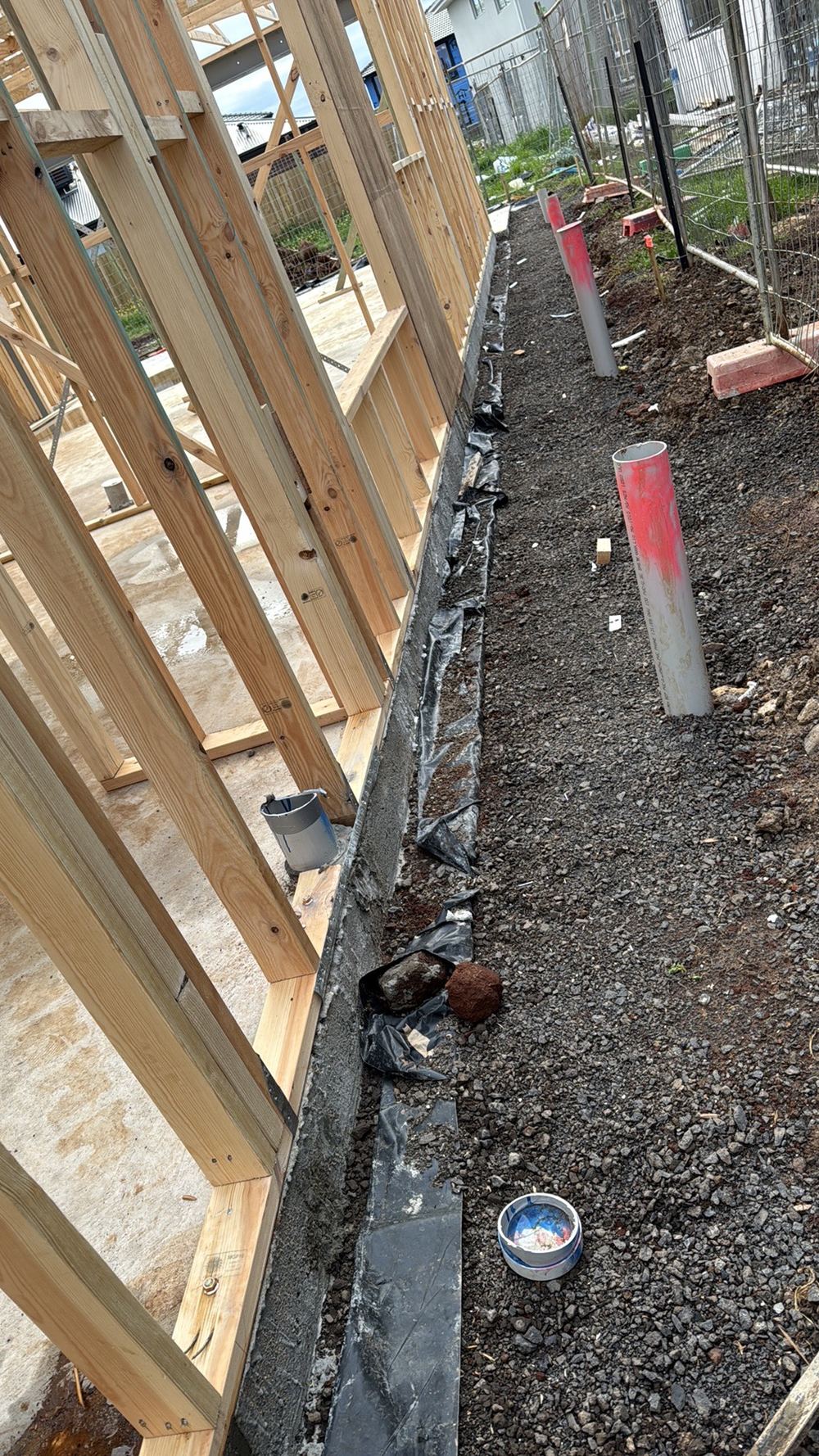 Physical termite barrier not yet installed under the external walls, Aintree, Deanside
